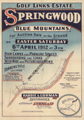 Vintage Real Estate Poster Golf Links Estate Springwood NSW